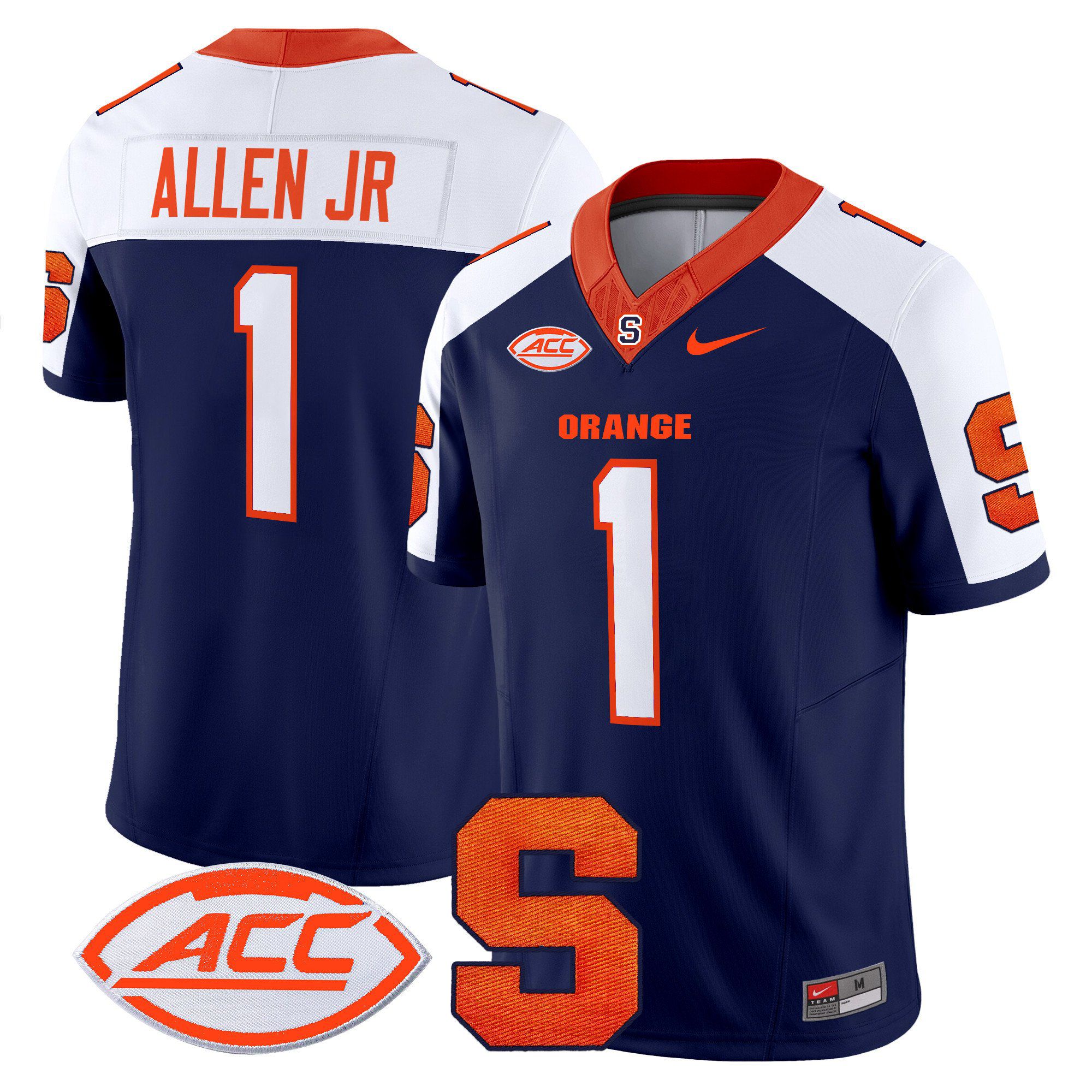 Men Syracuse Orange #1 Allen jr Blue Nike 2024 Vapor Limited NCAA Jersey